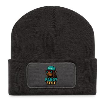 Pangy Style - Recycelte Patch Beanie - Dunkelgrau - Vorne