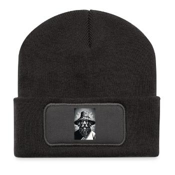 The Watchful Hound - Recycled Patch Beanie - dark grey - Front