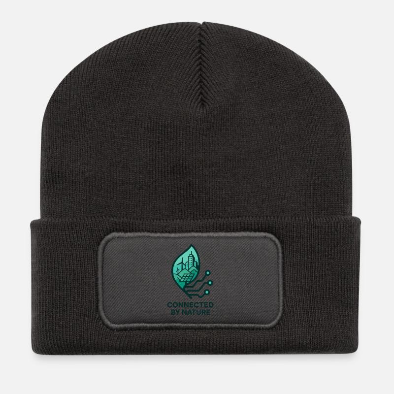 Connected by Nature - Recycelte Patch Beanie - Dunkelgrau