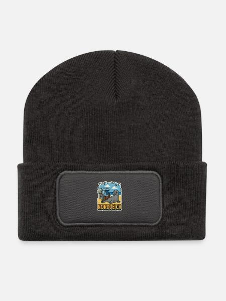 Norddeich - Recycelte Patch Beanie - Dunkelgrau