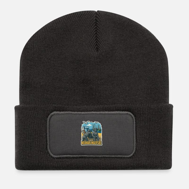 Neuharlingersiel - Recycelte Patch Beanie - Dunkelgrau