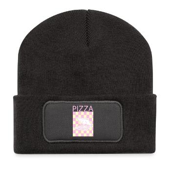 Pizza - Recycelte Patch Beanie - Dunkelgrau - Vorne