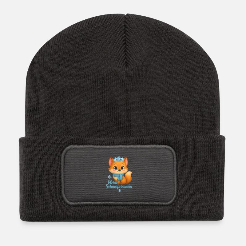 kleine Schneeprinzessin - Recycelte Patch Beanie - Dunkelgrau