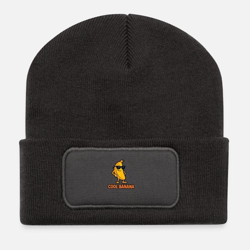 Cool Banana Cartoon  - Recycelte Patch Beanie - Dunkelgrau