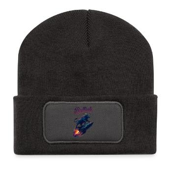Stock Bull Bull Chart Profit Rocket Gift - Beanie recyclé à patch - charbon - Devant