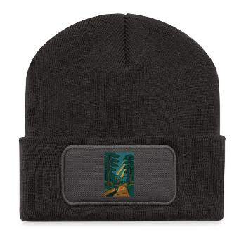 Nature Adventure Sweat à capuche Randonneur en forêt - Beanie recyclé à patch - charbon - Devant