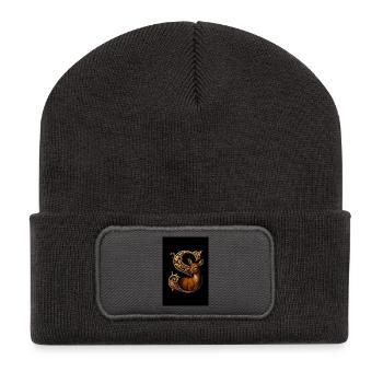 S – Magic Ornament with Doe - Recycled Patch Beanie - dark grey - Front