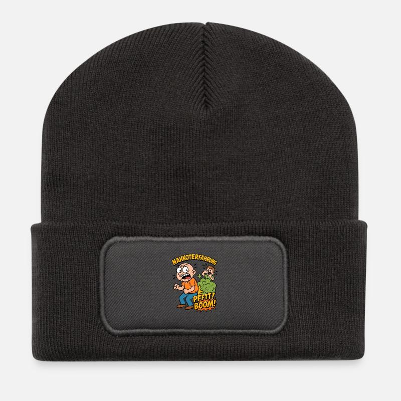 Expérience de pet près des selles - Beanie recyclé à patch - charbon