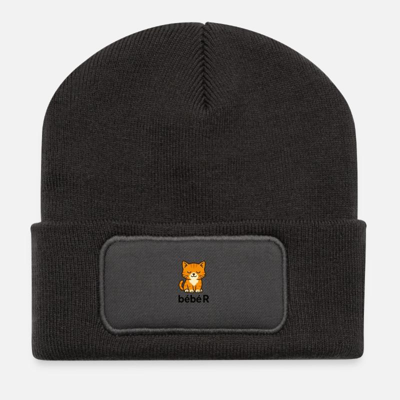 Bébé R  - Beanie recyclé à patch - charbon