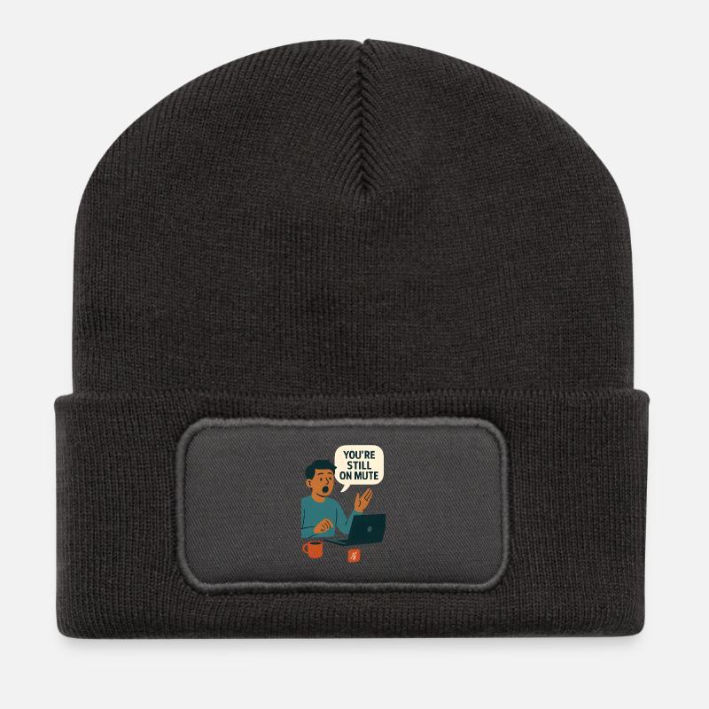 Status-Sprechblasengrafik stummschalten - Recycelte Patch Beanie - Dunkelgrau