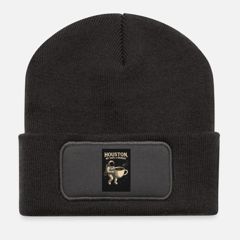 Houston Astronaut Coffee Adventure - Recycled Patch Beanie - dark grey