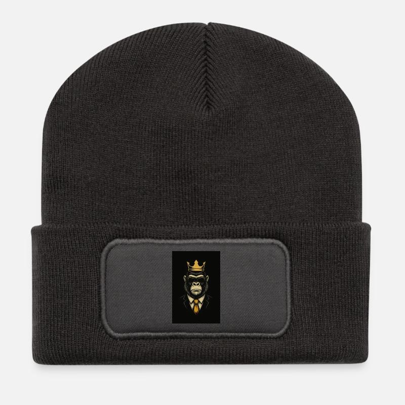 König der Straßenaffen - Recycelte Patch Beanie - Dunkelgrau