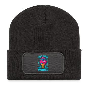 Glace stylée Too Cool For This World fun - Recycled Patch Beanie - dark grey - Front