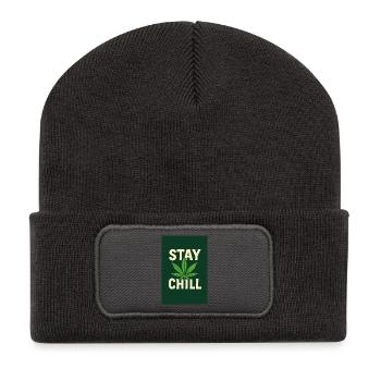 Stay Chill Cannabis Leaf - Recycled Patch Beanie - dark grey - Front