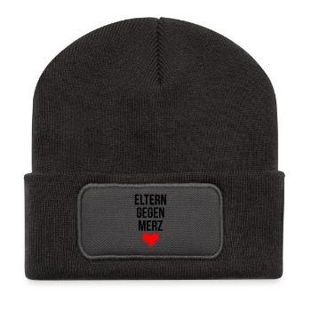 PARENTS CONTRE MERZ - Beanie recyclé à patch - charbon - Devant