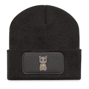 Cat Kitten Cat Shirt Gift - Recycled Patch Beanie - dark grey - Front