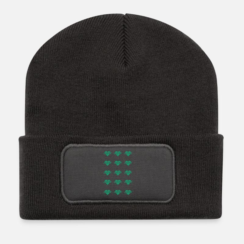 I LOVE LUZERN Herzmuster - Recycelte Patch Beanie - Dunkelgrau
