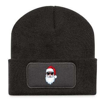 Santa Claus with Sunglasses Hipster Santa - Recycled Patch Beanie - dark grey - Front