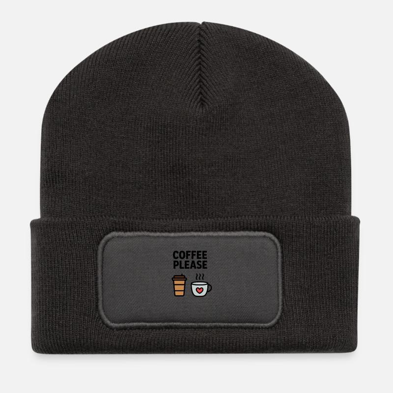 Mug & Heart Coffee Icon - Recycled Patch Beanie - dark grey