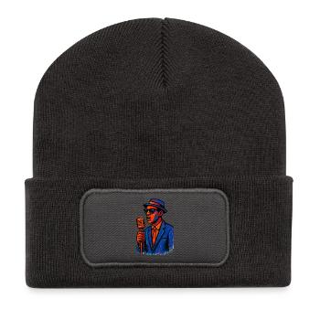 Jazz - Saxophone - Musique - Beanie recyclé à patch - charbon - Devant