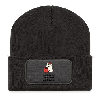 Ours polaire mignon - Beanie recyclé à patch - charbon - Devant
