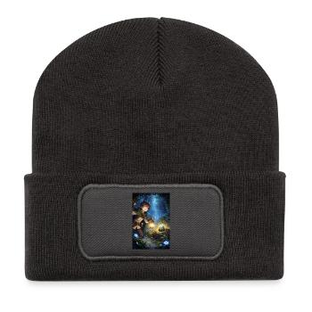 Die Suche nach den richtigen Weg - Recycelte Patch Beanie - Dunkelgrau - Vorne