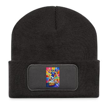 Explosion du football pop art - Beanie recyclé à patch - charbon - Devant