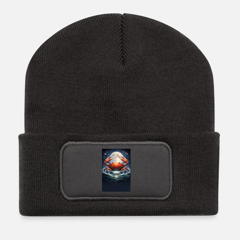 Cancer - Beanie recyclé à patch - charbon