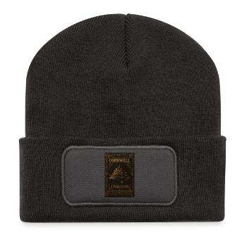 Cornwall England – Steampunk-reiseposter - Recycelte Patch Beanie - Dunkelgrau - Vorne