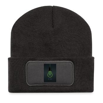 Idées brillantes – Conception d’ampoule néon - Beanie recyclé à patch - charbon - Devant