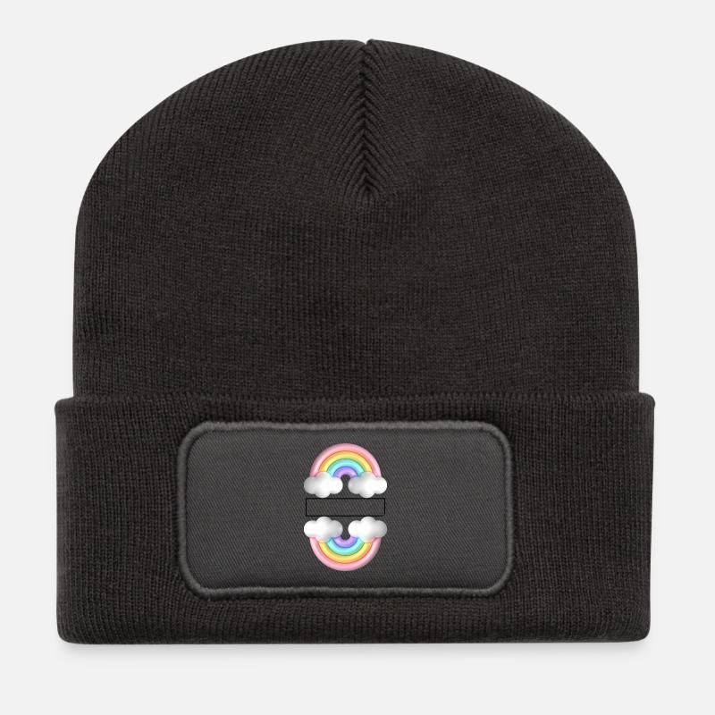 Arc en ciel - Beanie recyclé à patch - charbon