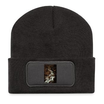 Autumn colors in the river.  - Recycled Patch Beanie - dark grey - Front