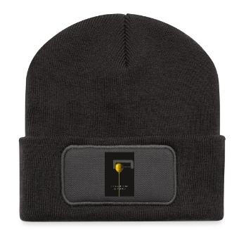 Der Charakter zeigt sich erst unter Druck Poster - Recycelte Patch Beanie - Dunkelgrau - Vorne