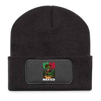 Mexiko Stolz & Heimat Mexikaner Mexico Flagge - Recycelte Patch Beanie - Dunkelgrau - Vorne