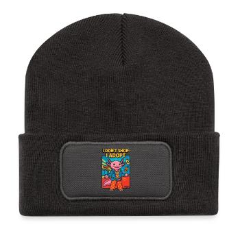 Ich kaufe nicht ein, ich adoptiere Alien - Recycelte Patch Beanie - Dunkelgrau - Vorne