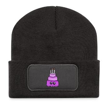 Gâteau Kawaii Candles d’anniversaire Enfant - Beanie recyclé à patch - charbon - Devant