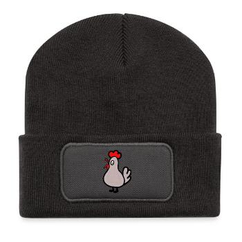 Chicken Hen Kids Farm Animals Funny - Recycled Patch Beanie - dark grey - Front