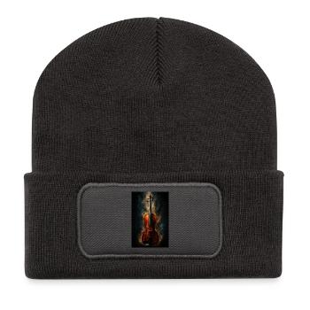 Flamebound Violin Glow - Recycled Patch Beanie - dark grey - Front