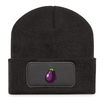 aubergine - Beanie recyclé à patch - charbon - Devant