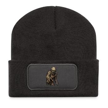 Mummy in bandage look - Recycled Patch Beanie - dark grey - Front