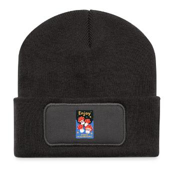 Savourez des champignons colorés - Beanie recyclé à patch - charbon - Devant