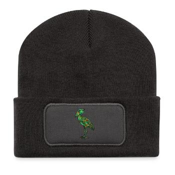 Leaded Glass Bird Blaze of Colors Shoebill Shoebill - Recycled Patch Beanie - dark grey - Front