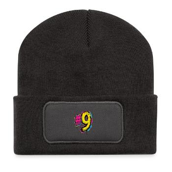 Neon Graffiti Nine - Recycled Patch Beanie - dark grey - Front