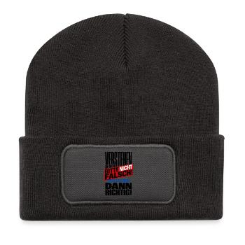 Verstehen Sie Mich Bitte Nicht Falsch – Spruch - Recycelte Patch Beanie - Dunkelgrau - Vorne