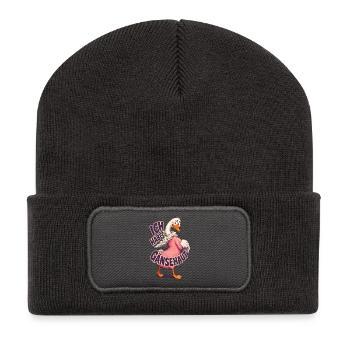 Ich Habe Gänsehaut – Lustige Gans - Recycelte Patch Beanie - Dunkelgrau - Vorne