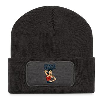 Pin Up Girl Born To Be Classic Retro T-Shirt - Recycled Patch Beanie - dark grey - Front