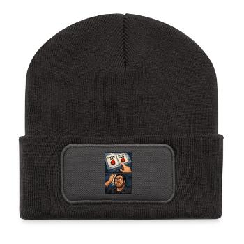 Vernünftigkeit vs Impuls-Moment - Recycelte Patch Beanie - Dunkelgrau - Vorne