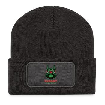 Esport Warrior Logo Print - Recycled Patch Beanie - dark grey - Front