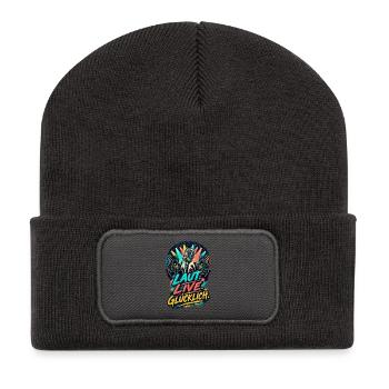 Laut Live Glücklich – Konzertliebe - Recycelte Patch Beanie - Dunkelgrau - Vorne