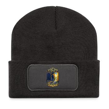 The Right Door Opens When You Let Go of the Wrong  - Recycelte Patch Beanie - Dunkelgrau - Vorne